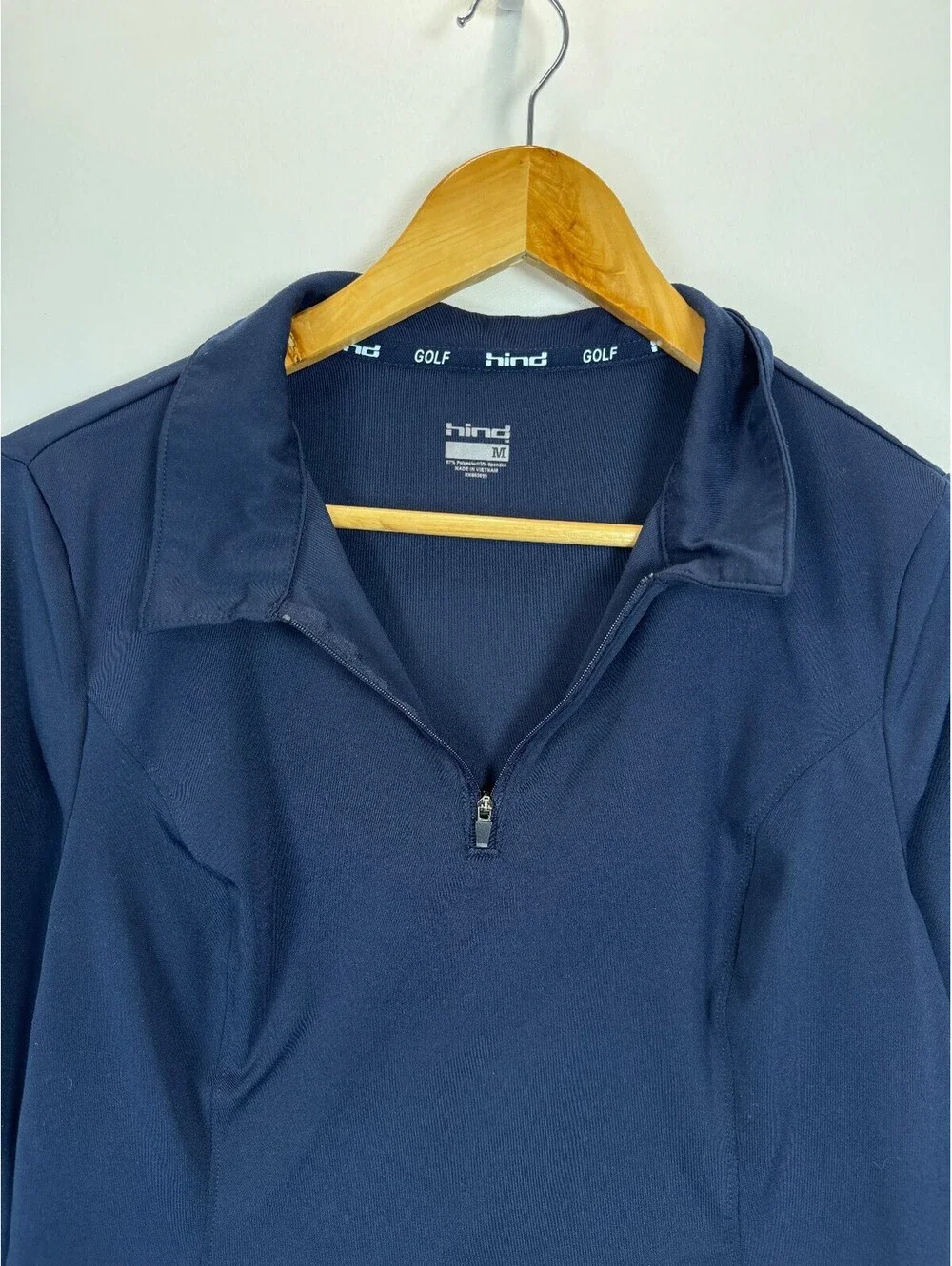 hind Golf Women's Long Sleeve Navy Blue Quarter Zip Pullover Size M - Picture 2 of 7